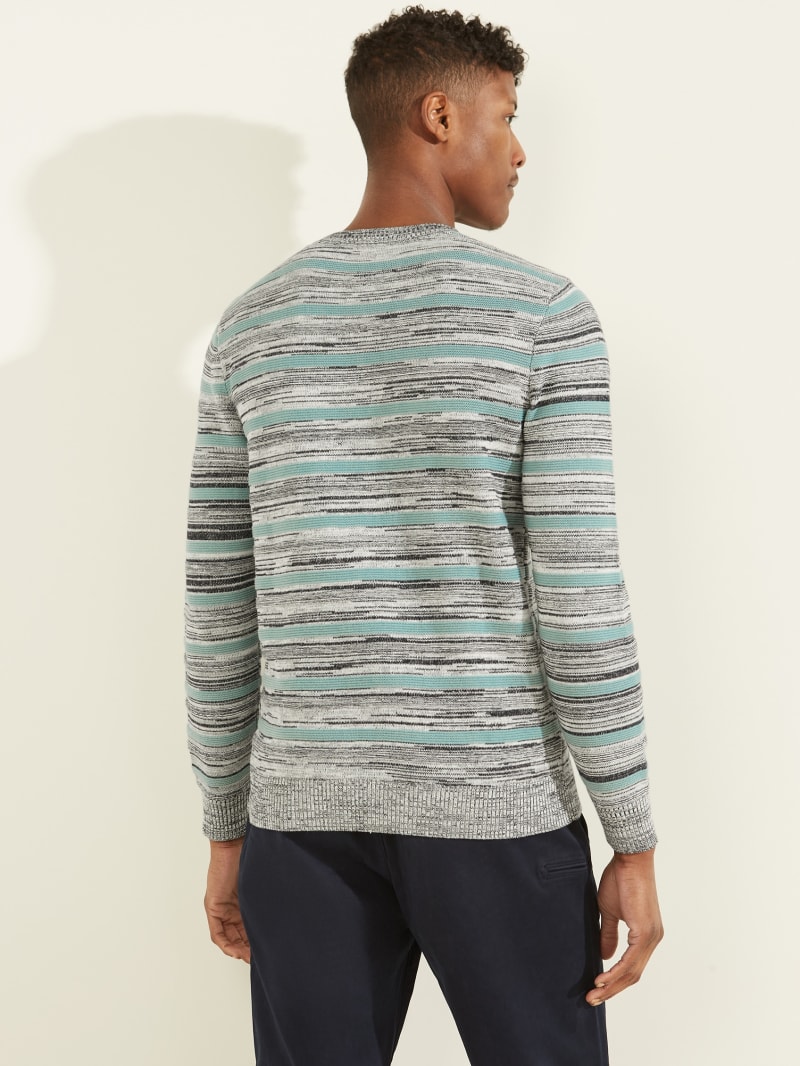 Guess Napier Striped Men's Sweaters Blue | 5983-BPNQD