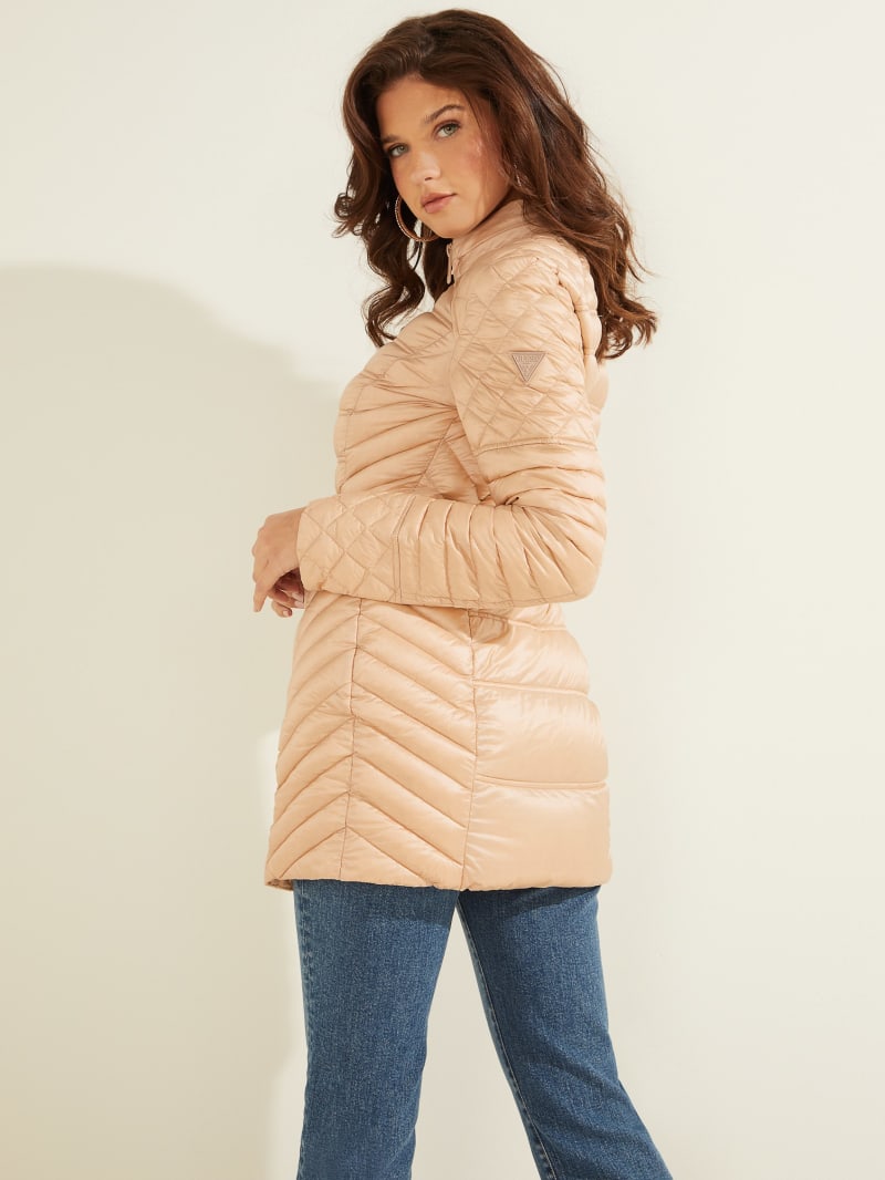 Guess Natasha Packable Down Women's Jackets Pink | 2807-MHIAD