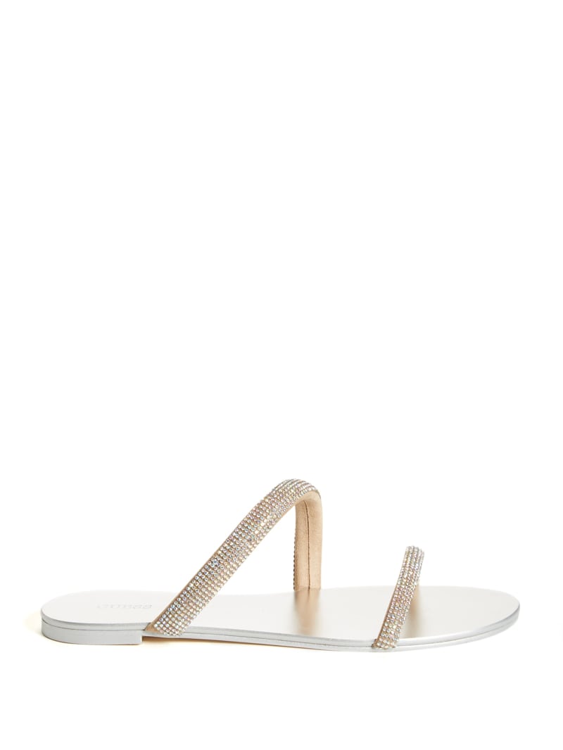 Guess Nerica Metallic Women's Slides Light Beige | 5980-GWUZC