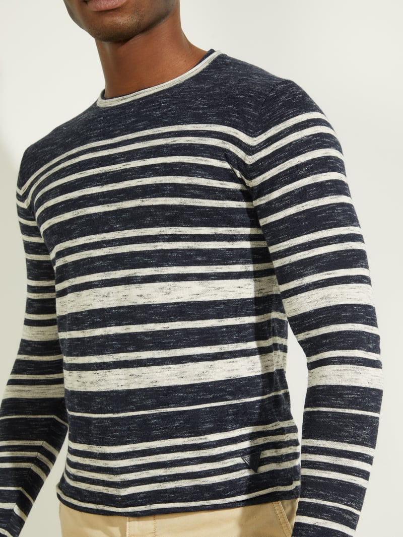 Guess Nimbus Striped Men's Sweaters Blue | 9061-AQXUV