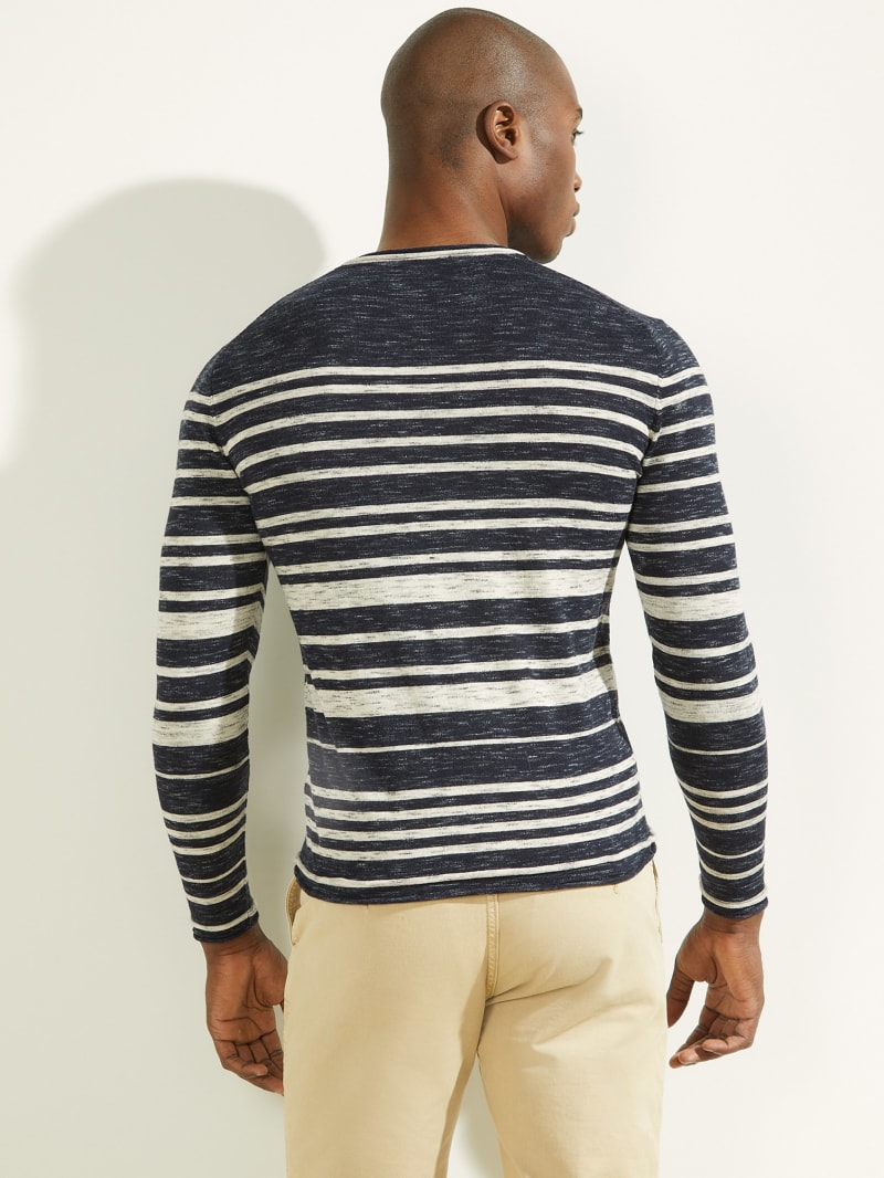 Guess Nimbus Striped Men's Sweaters Blue | 9061-AQXUV