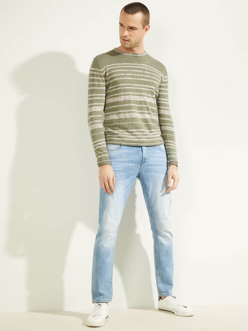 Guess Nimbus Striped Men's Sweaters Green | 0359-UTRIG