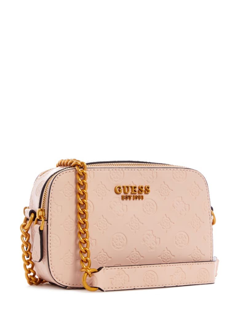 Guess Noelle Logo Camera Women's Crossbody Bags Pink | 8451-IAECX