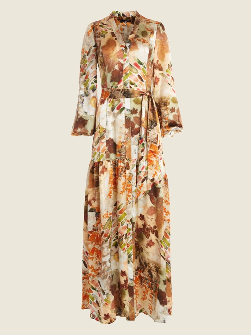 Guess Nomad Silk Maxi Women's Dress Flower | 3278-FGSUB