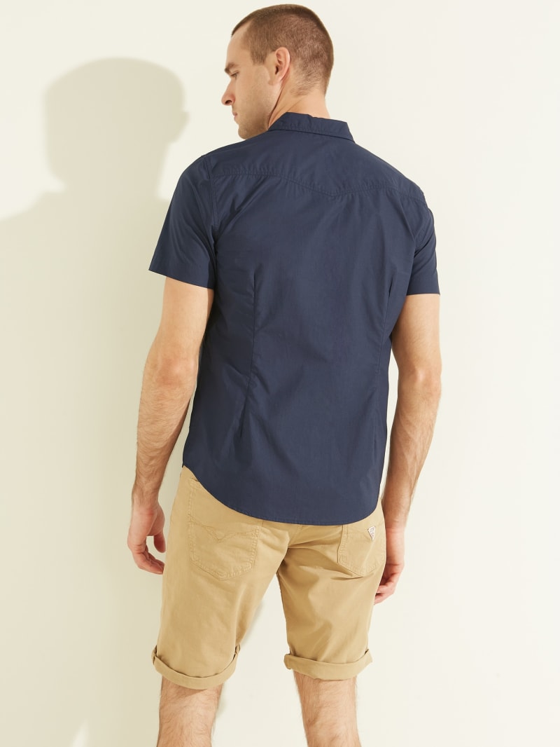 Guess Nottingham Western Men's Shirts Deep Blue | 8014-KOWIX