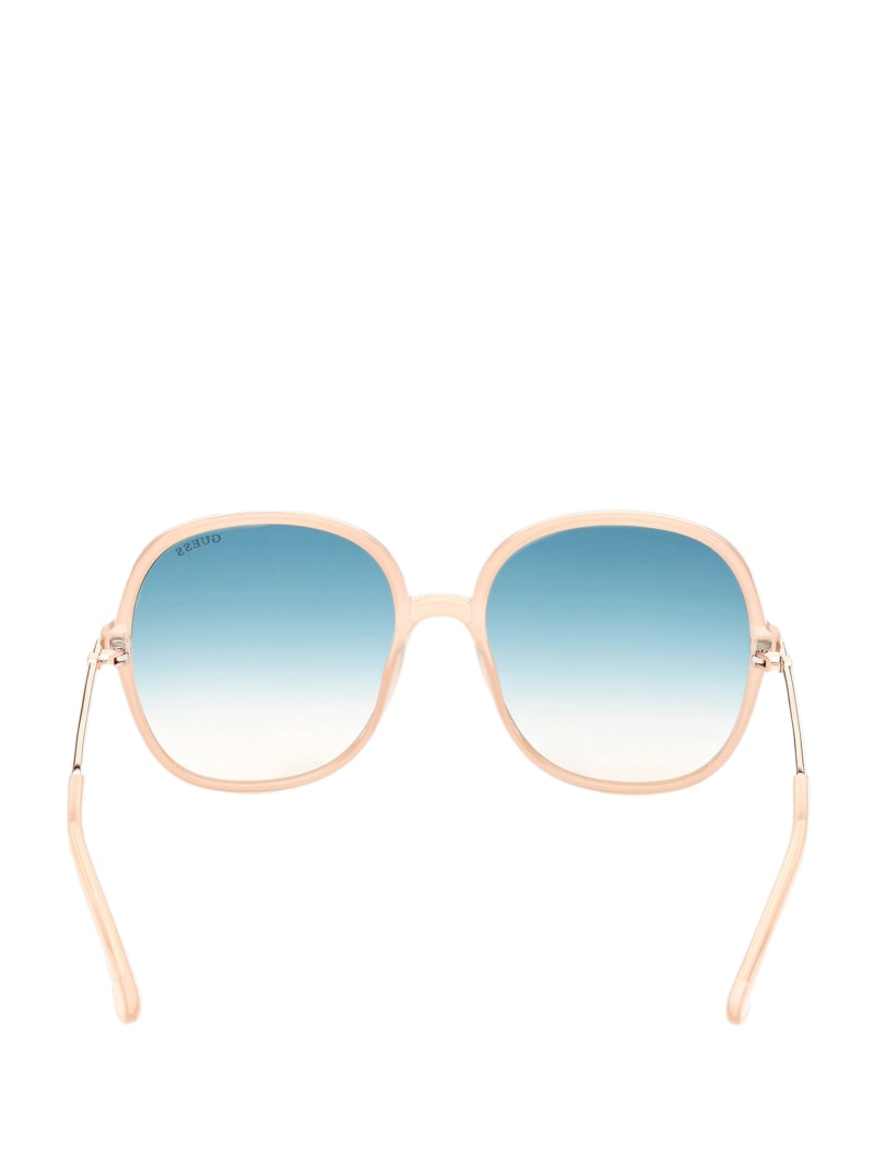 Guess Oversized Round Women's Sunglasses Light Beige | 6598-FQNBX