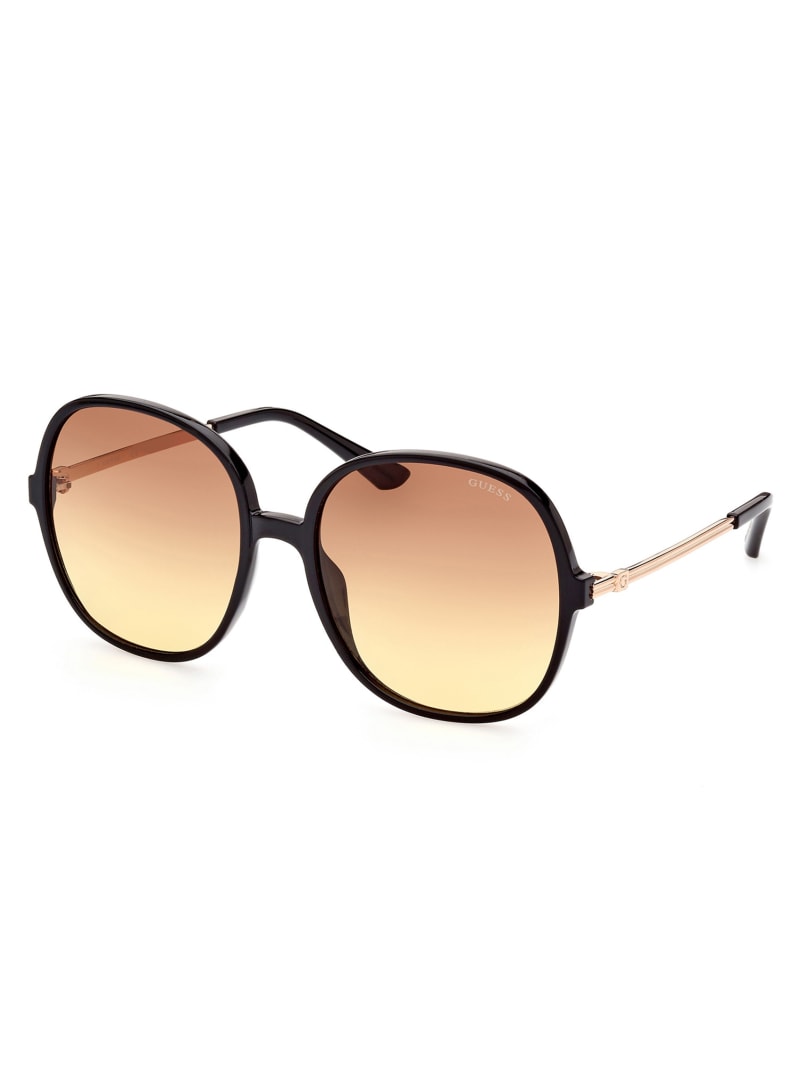 Guess Oversized Round Women's Sunglasses Black | 8950-JODRQ