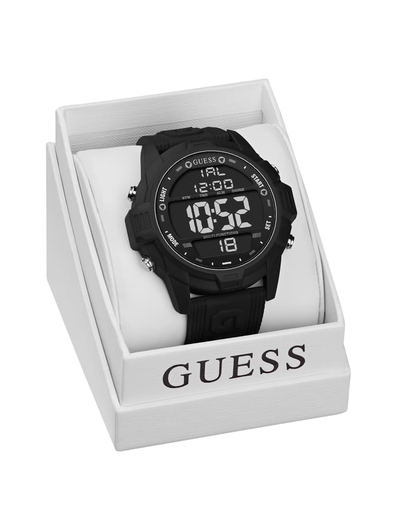 Guess Oversized Silicone Analog and Digital Men's Watches Black | 9258-JELKI