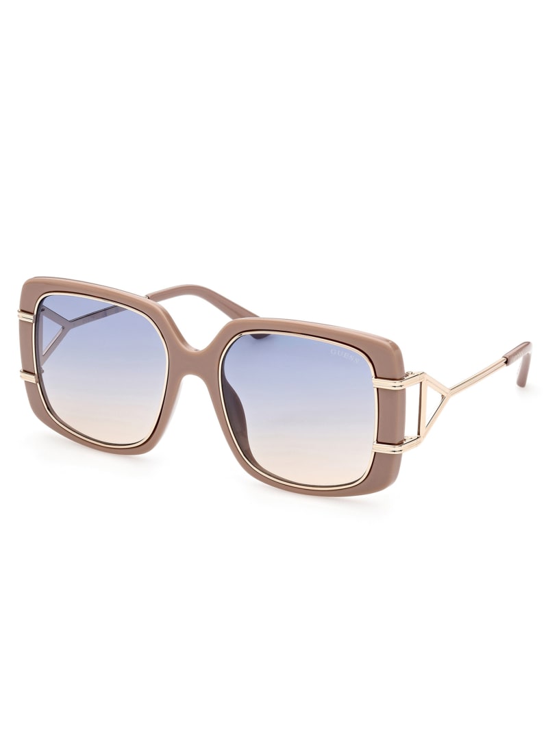 Guess Oversized Square Women's Sunglasses Beige | 5260-LMBUI