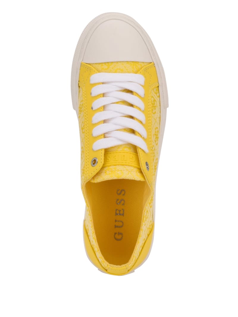 Guess Passit Logo Low-Top Women's Sneakers Yellow | 3241-JLXQG