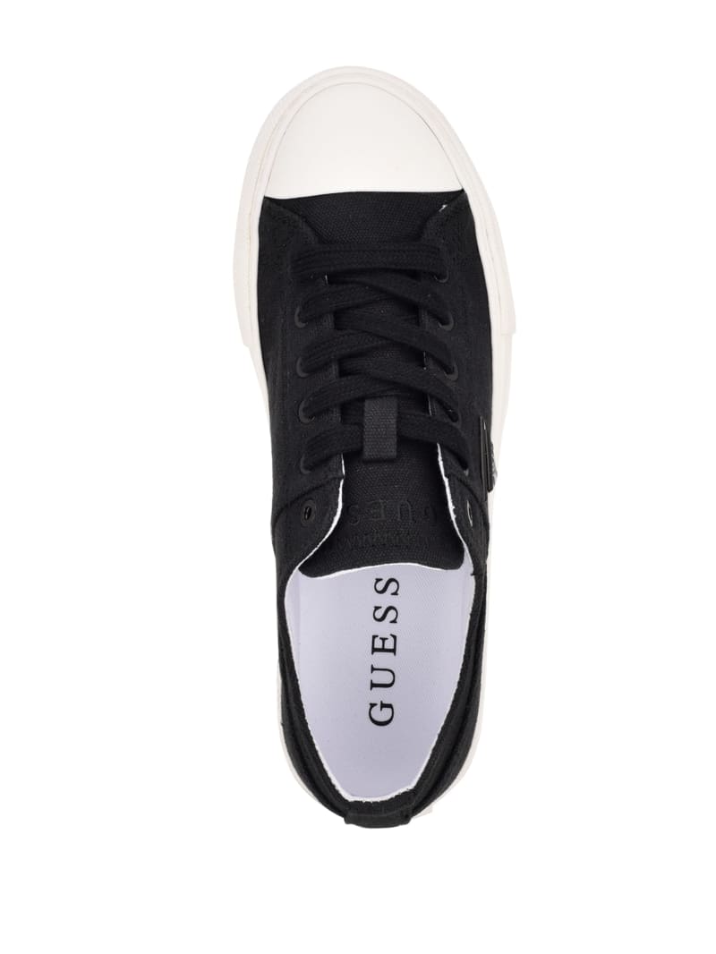 Guess Pranze Low-Top Canvas Women's Sneakers Black | 9475-BLTXC