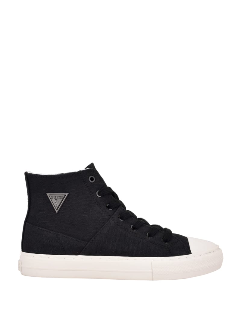 Guess Prinze High-Top Canvas Women's Sneakers Black | 0856-QWPUJ