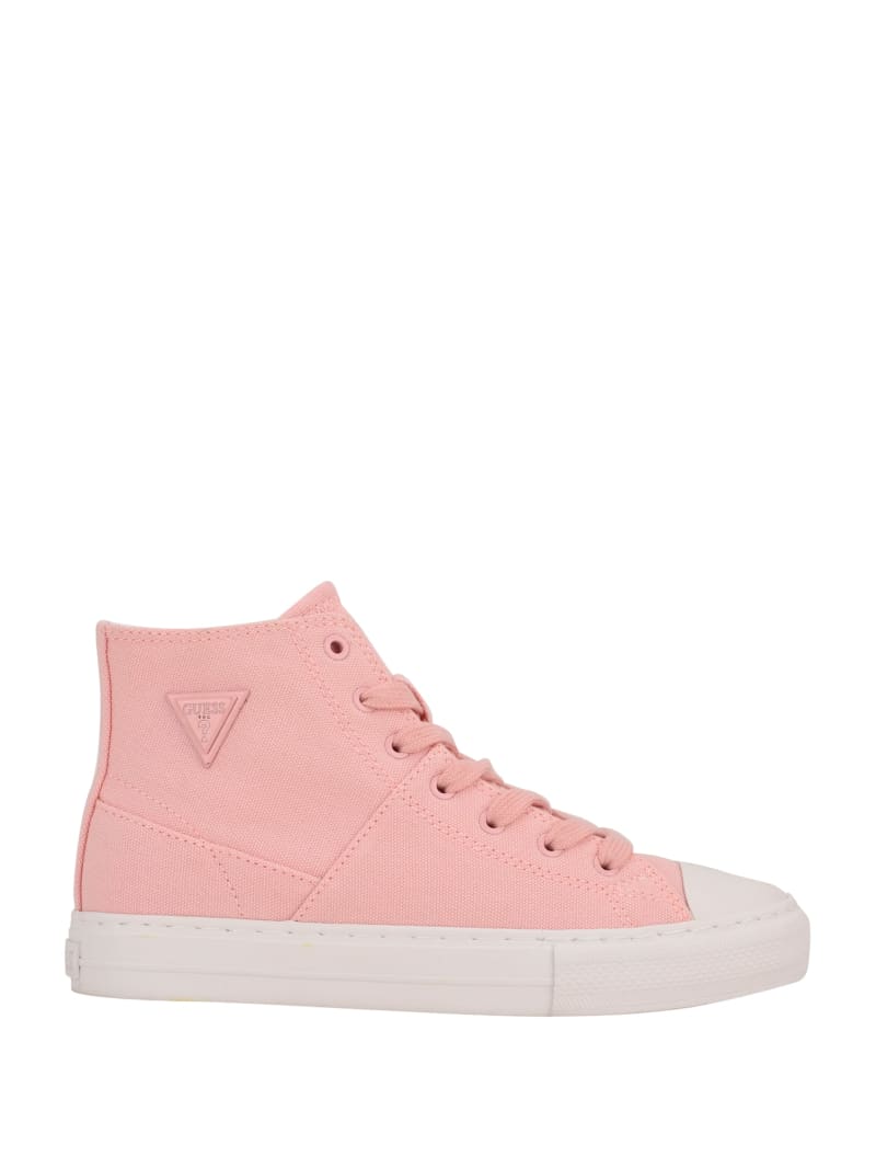 Guess Prinze High-Top Canvas Women's Sneakers Light Pink | 5879-IUSQT