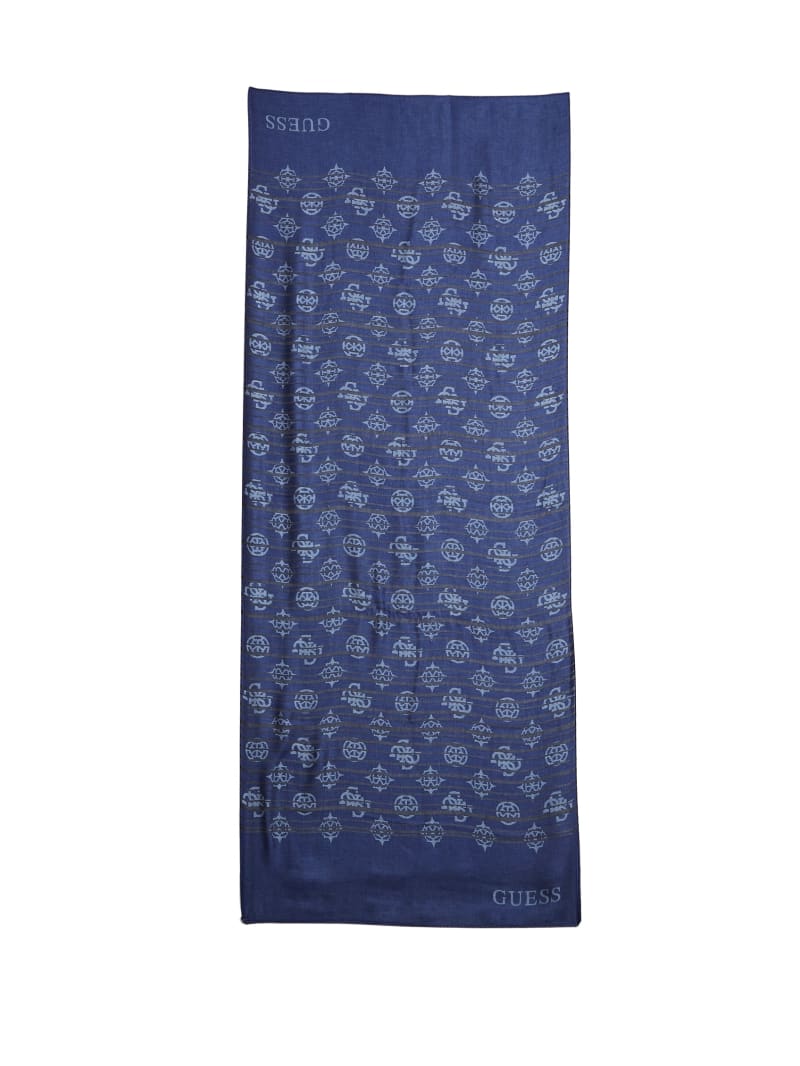 Guess Quattro Logo Men\'s Scarves Blue | 8142-RNPUS