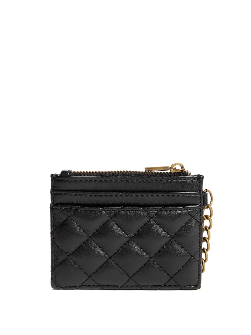 Guess Quilted Card Holder Women's Wallets Black | 9032-ZPHFO