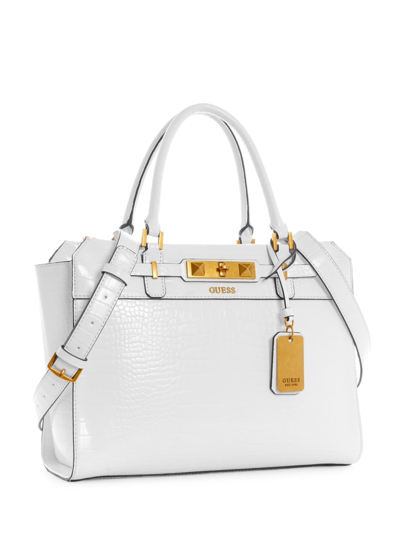 Guess Raffie Crocodile Women's Crossbody Bags White | 0468-JKSDT