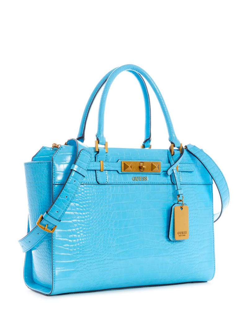 Guess Raffie Crocodile Women's Crossbody Bags Light Blue | 9684-TNVHZ