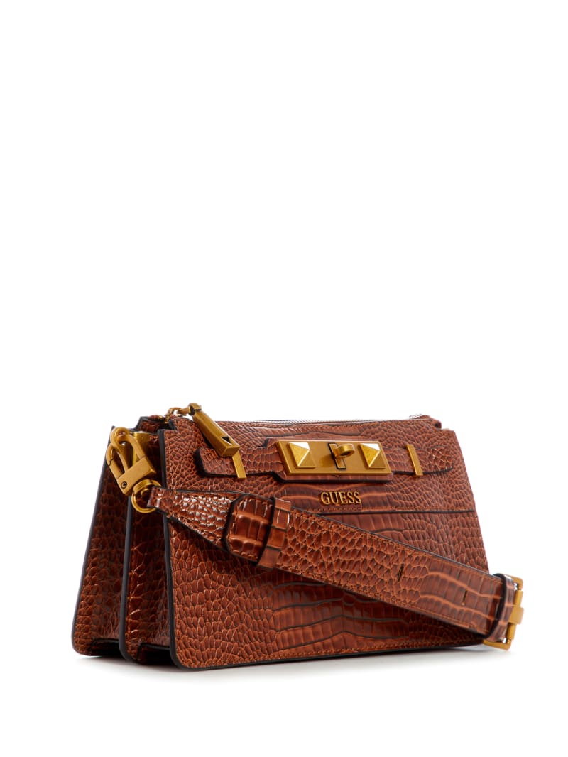 Guess Raffie Women's Crossbody Bags Brown | 7024-YQACH