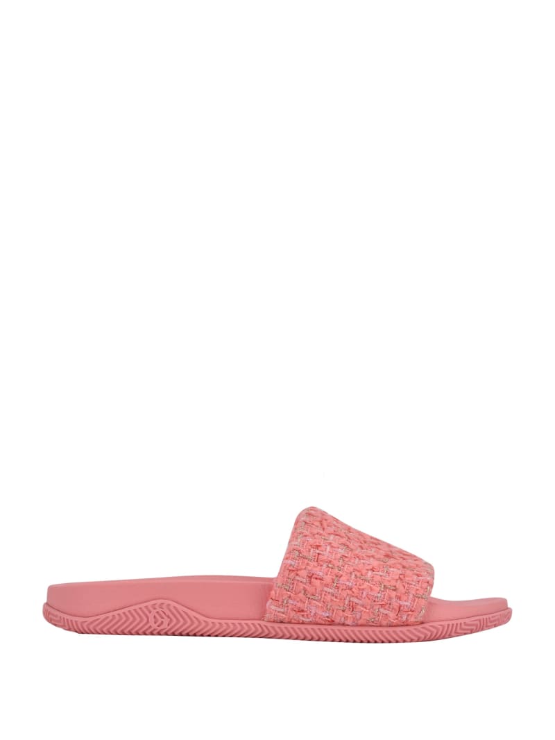 Guess Ravan Tweed Pool Women's Slides Orange | 3749-JCIUB