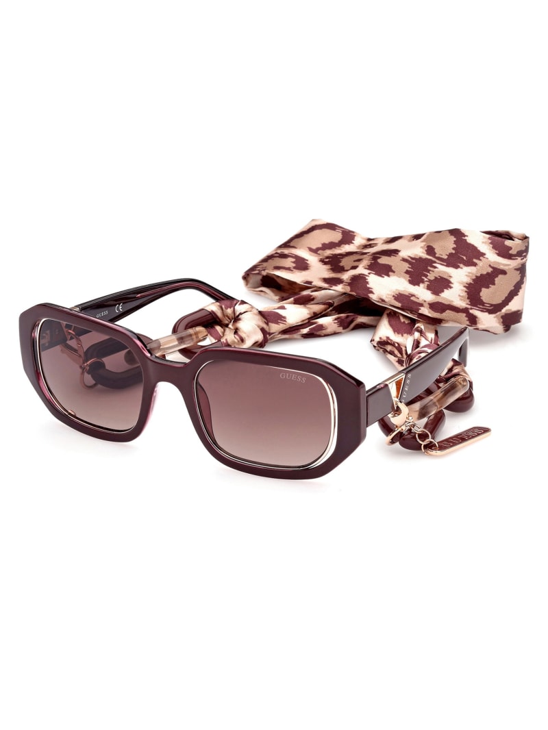 Guess Rectangle Women's Sunglasses Rose Gold | 4913-FDEQV