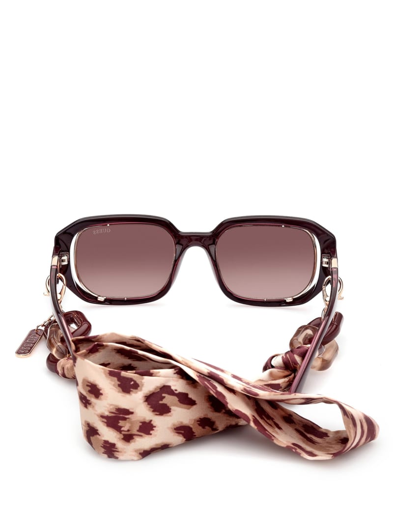 Guess Rectangle Women's Sunglasses Rose Gold | 4913-FDEQV