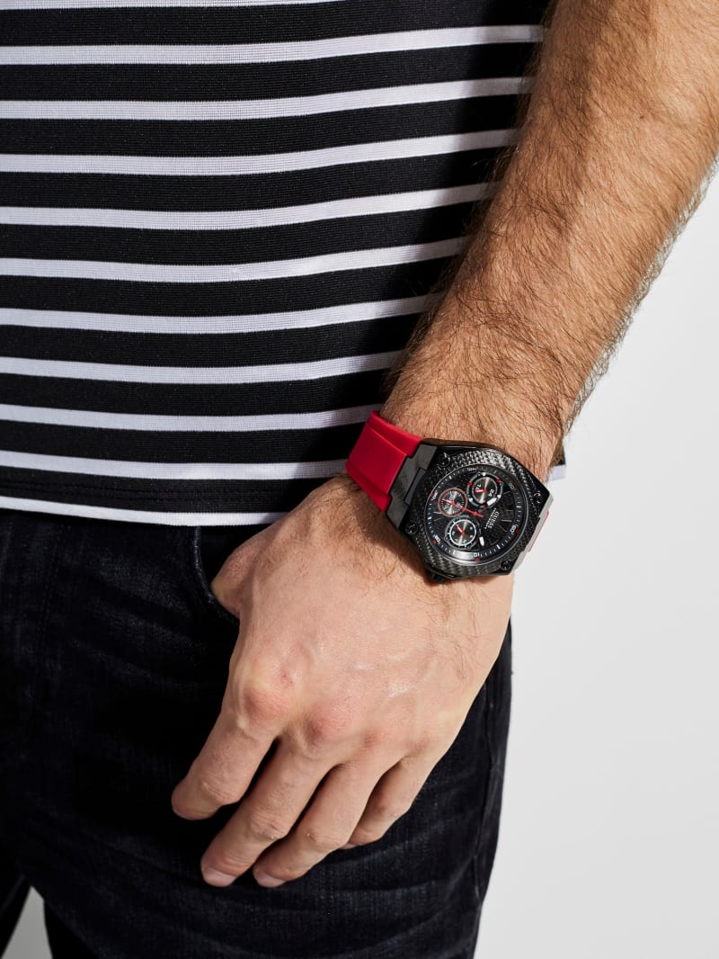 Guess Red and Multifunction Men's Watches Red | 1645-BHWXU