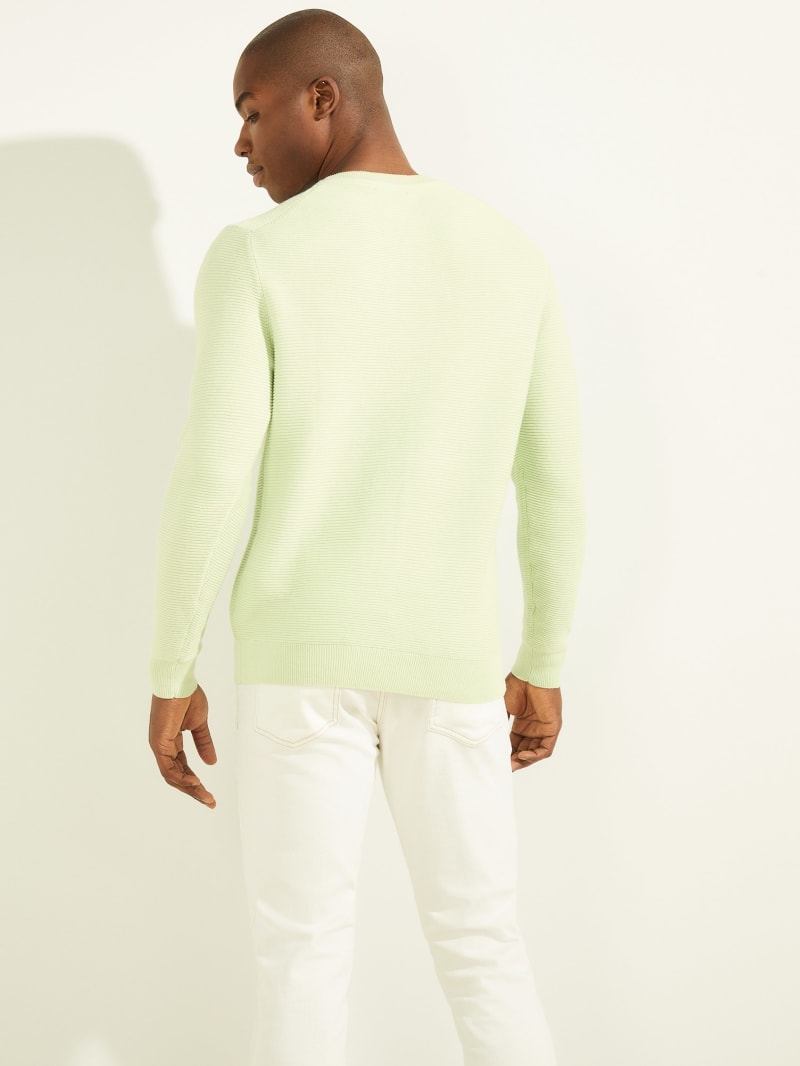 Guess Ribbed Crewneck Men's Sweaters Mint | 0978-MNPLD