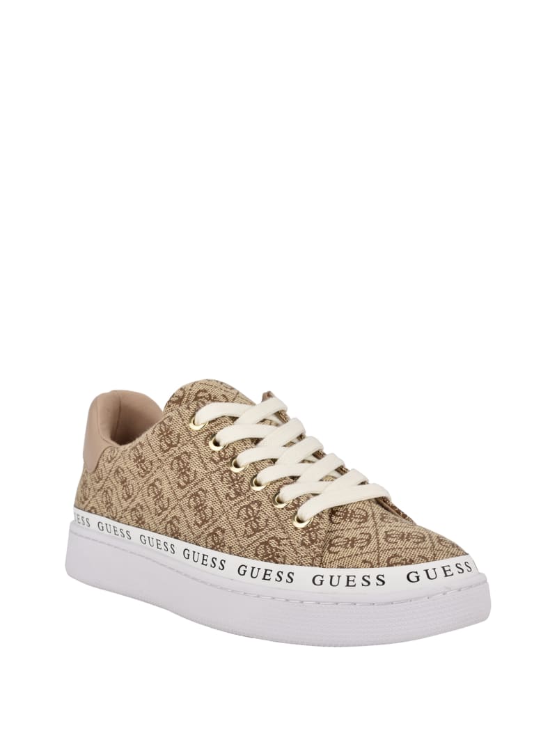 Guess Rinzed Quattro G Low-Top Women\'s Sneakers Brown | 7186-VBOYA