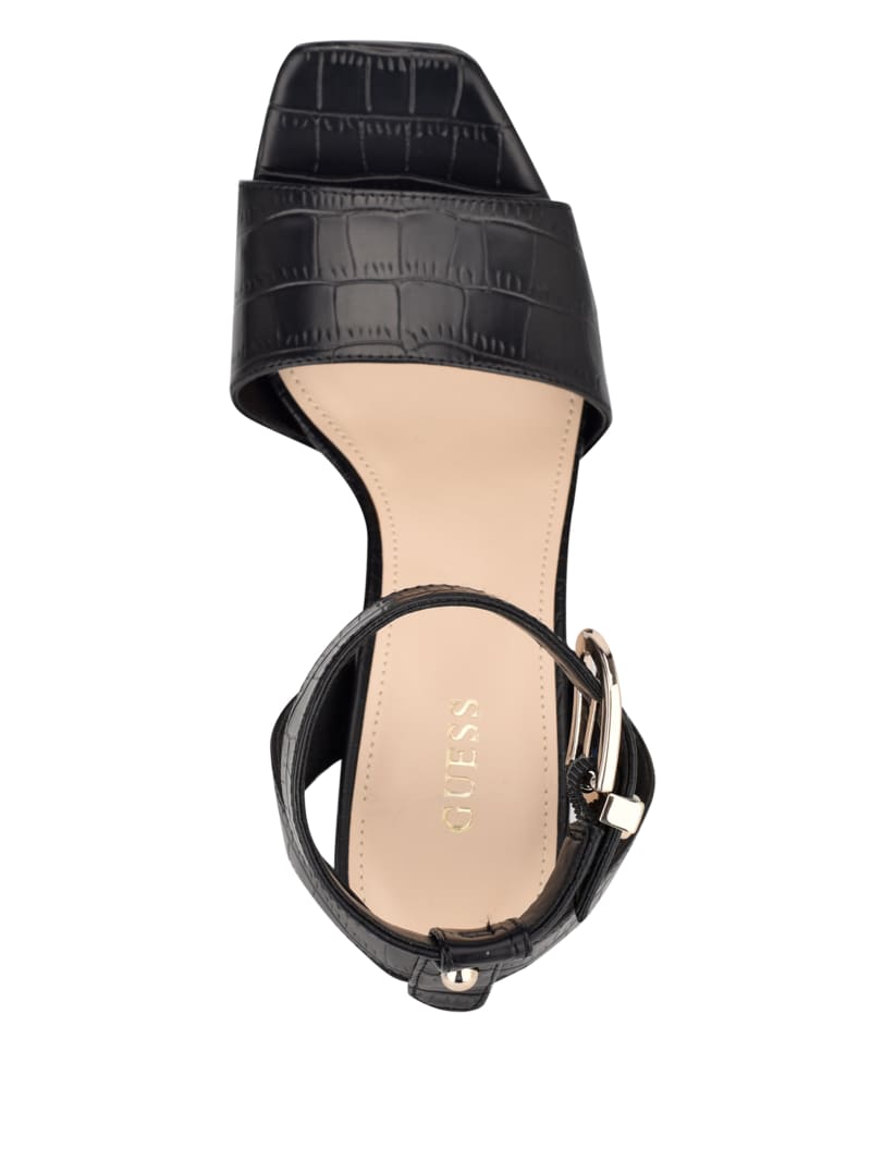 Guess Rippa Croc Platform Women's Sandals Black | 6198-ECSAV