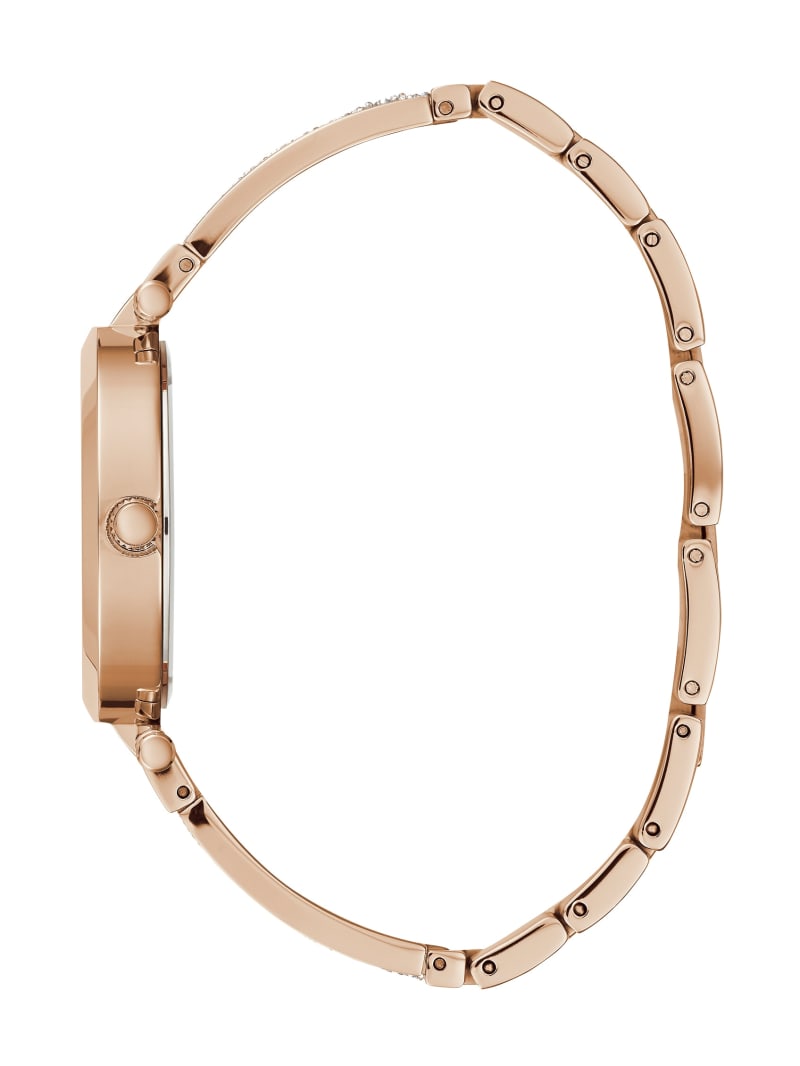 Guess Rose Gold-Tone Crystal Bangle Analog Women's Watches Rose Gold | 9761-UOJAZ