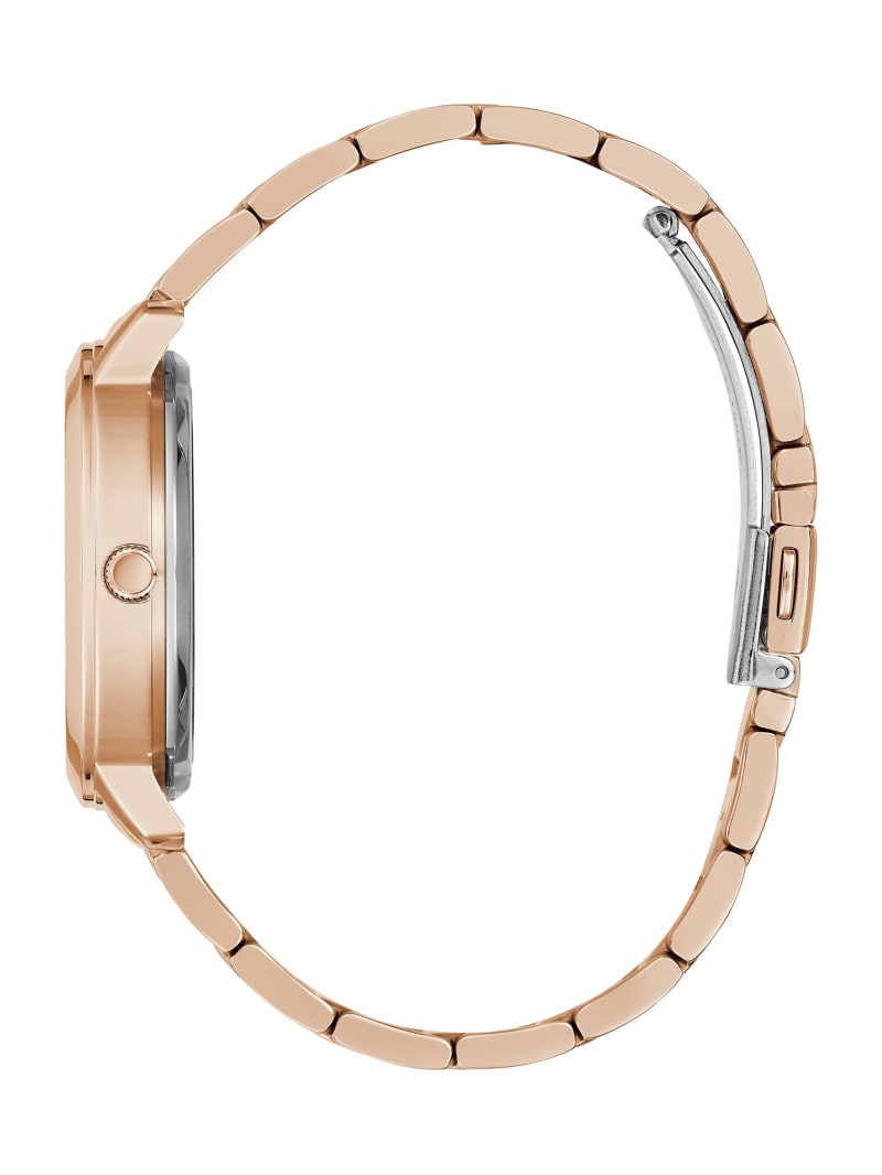 Guess Rose Gold-Tone Quattro G Clear Analog Women's Watches Rose Gold | 3470-VRXPN