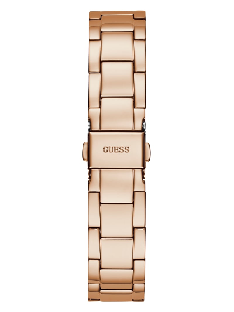 Guess Rose Gold-Tone Quattro G Clear Analog Women's Watches Rose Gold | 3470-VRXPN