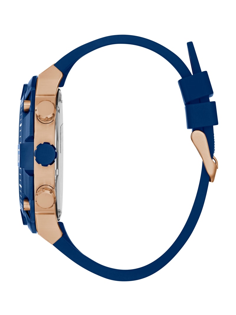 Guess Rose Gold-Tone and Blue Multifunction Men's Watches Blue | 4561-BTPZH