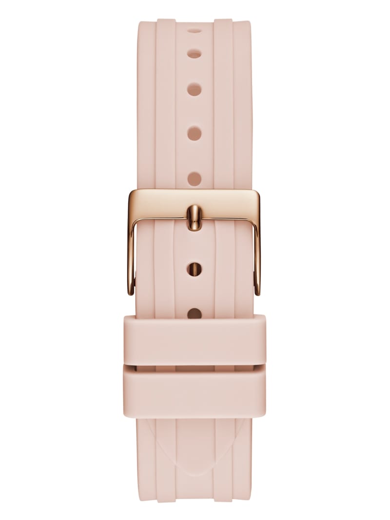 Guess Rose Gold-Tone and Pink Silicone Multifunction Women's Watches Pink | 2346-CUQIR