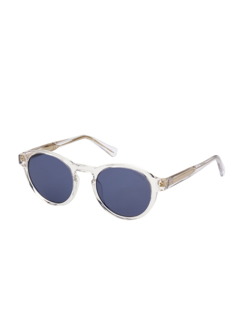 Guess Round Men's Sunglasses Blue | 1947-KWEMD