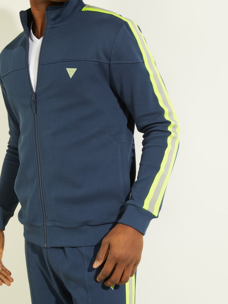 Guess Russel Track Men's Jackets Blue | 3584-QXYSJ