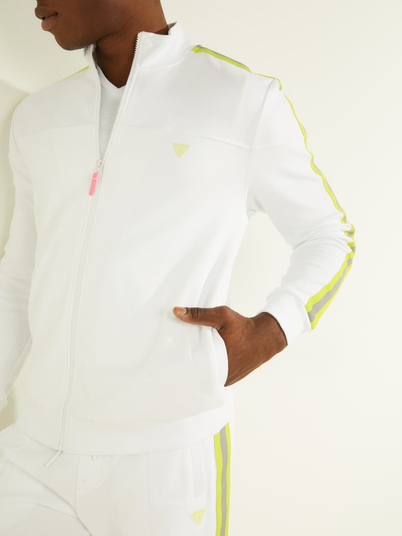 Guess Russel Track Men's Jackets White | 9618-PAWKS