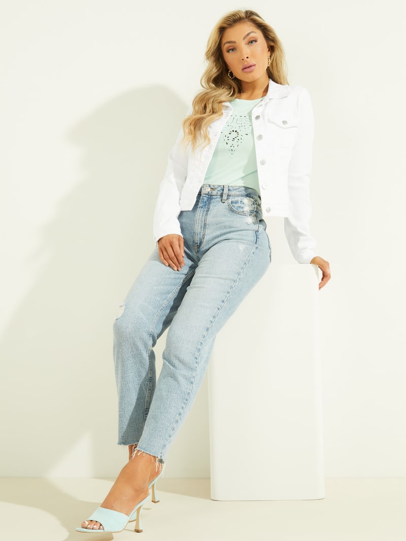 Guess Sexy Trucker Women's Jackets White | 5796-QAKHC