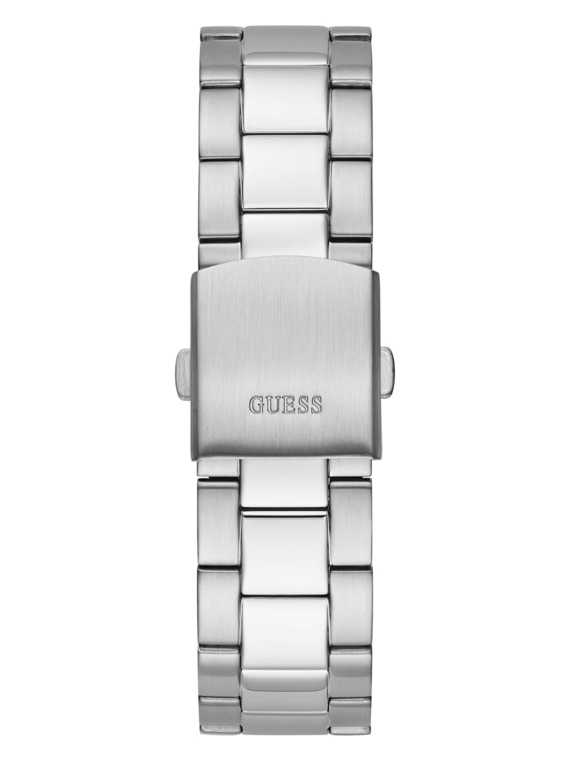 Guess Silver-Tone And Blue Tachymeter Men's Watches Silver | 6739-XRFPD