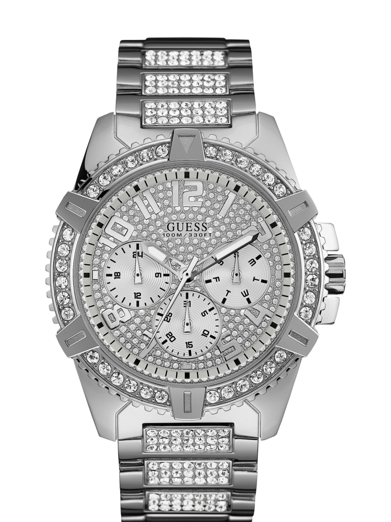 Guess Silver-Tone Multifunction Men\'s Watches Silver | 2719-OAXFV