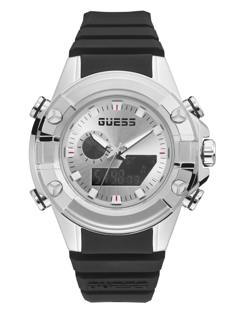 Guess Silver-Tone and Digital Men\'s Watches Multicolor | 8159-GAVDE