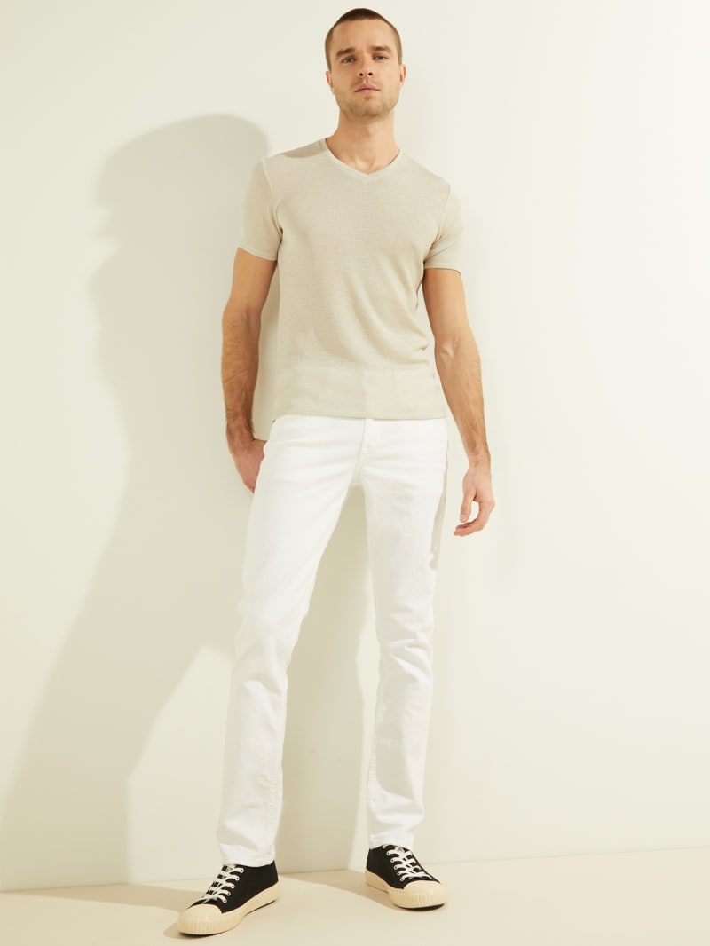 Guess Slim Tapered Men's Pants White | 5973-LHZTP