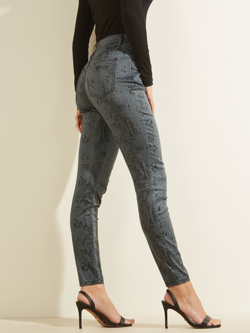 Guess Snake Print Skinny Women's Pants Dark Grey | 2531-YEZXK