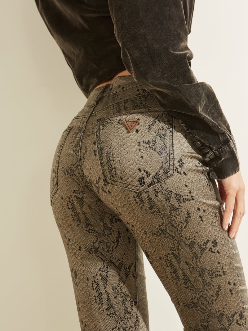 Guess Snake Print Skinny Women's Pants Grey | 1837-FLVXU