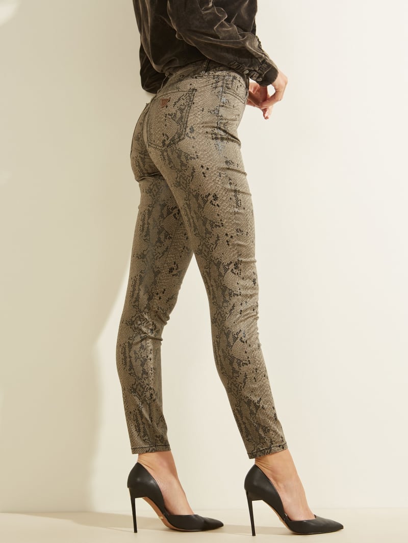 Guess Snake Print Skinny Women's Pants Grey | 1837-FLVXU