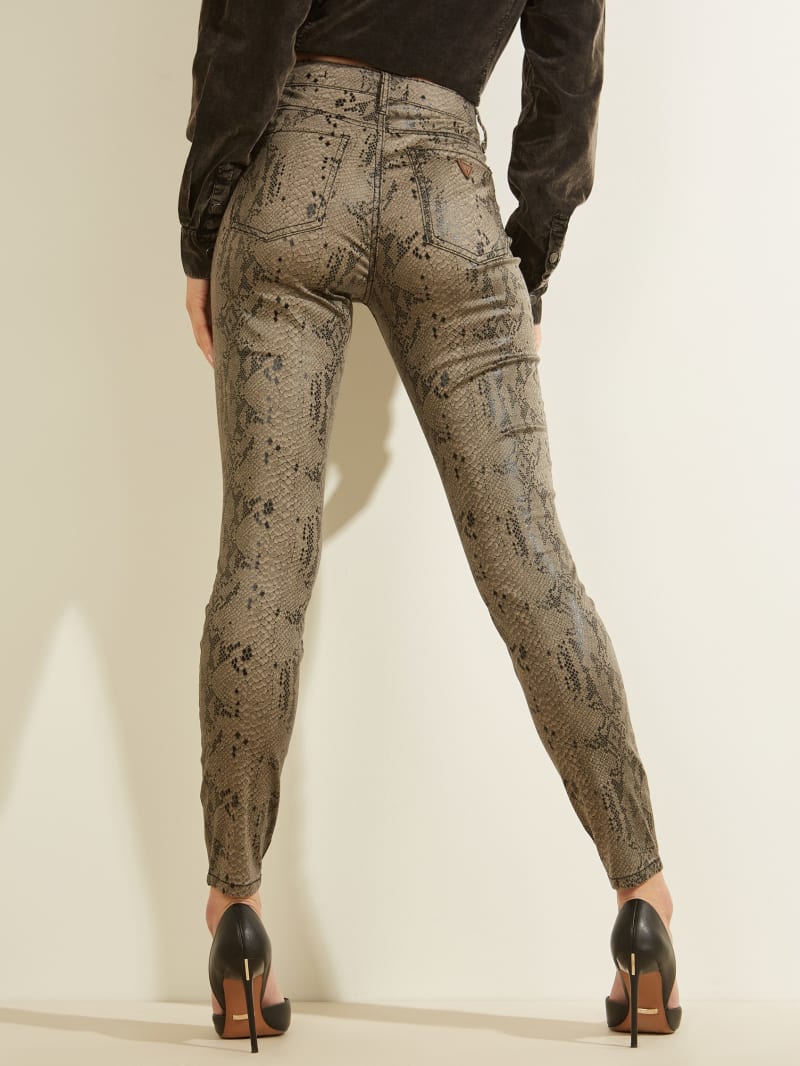 Guess Snake Print Skinny Women's Pants Grey | 1837-FLVXU