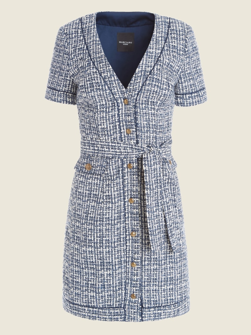 Guess Spencer Tweed Women's Dress Blue | 0381-NTWQF