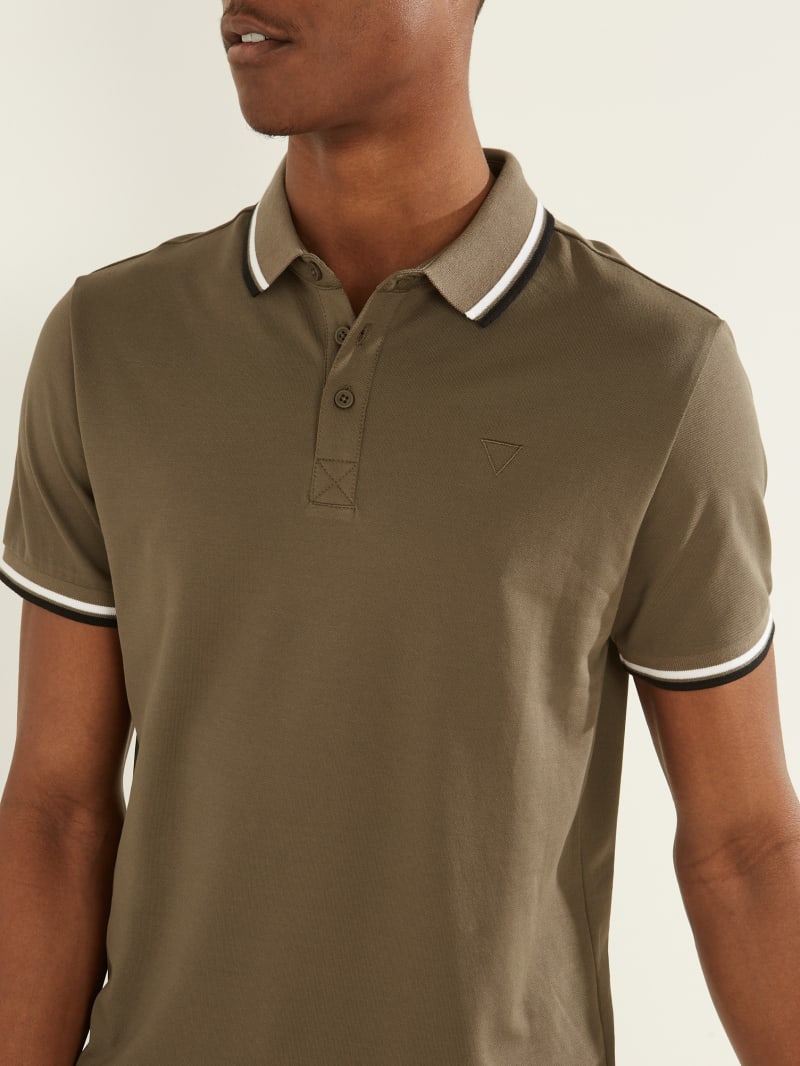 Guess Sports Pique Men's Shirts Chocolate | 3149-ZRWTI