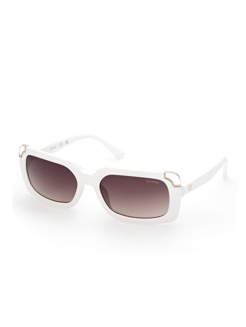 Guess Square Logo Women's Sunglasses White | 6371-SLPDT