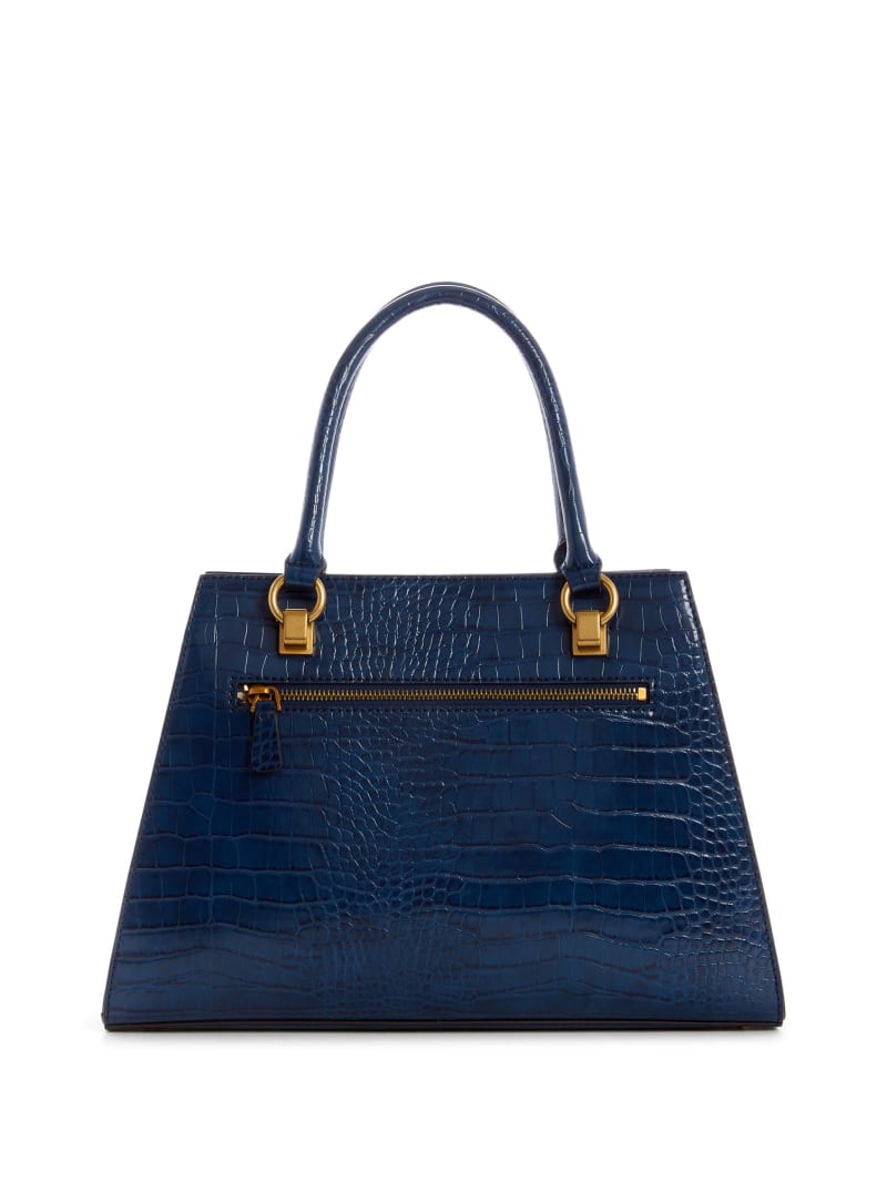 Guess Stephi Croc Girlfriend Women's Satchel Bags Blue | 1402-TWRBY